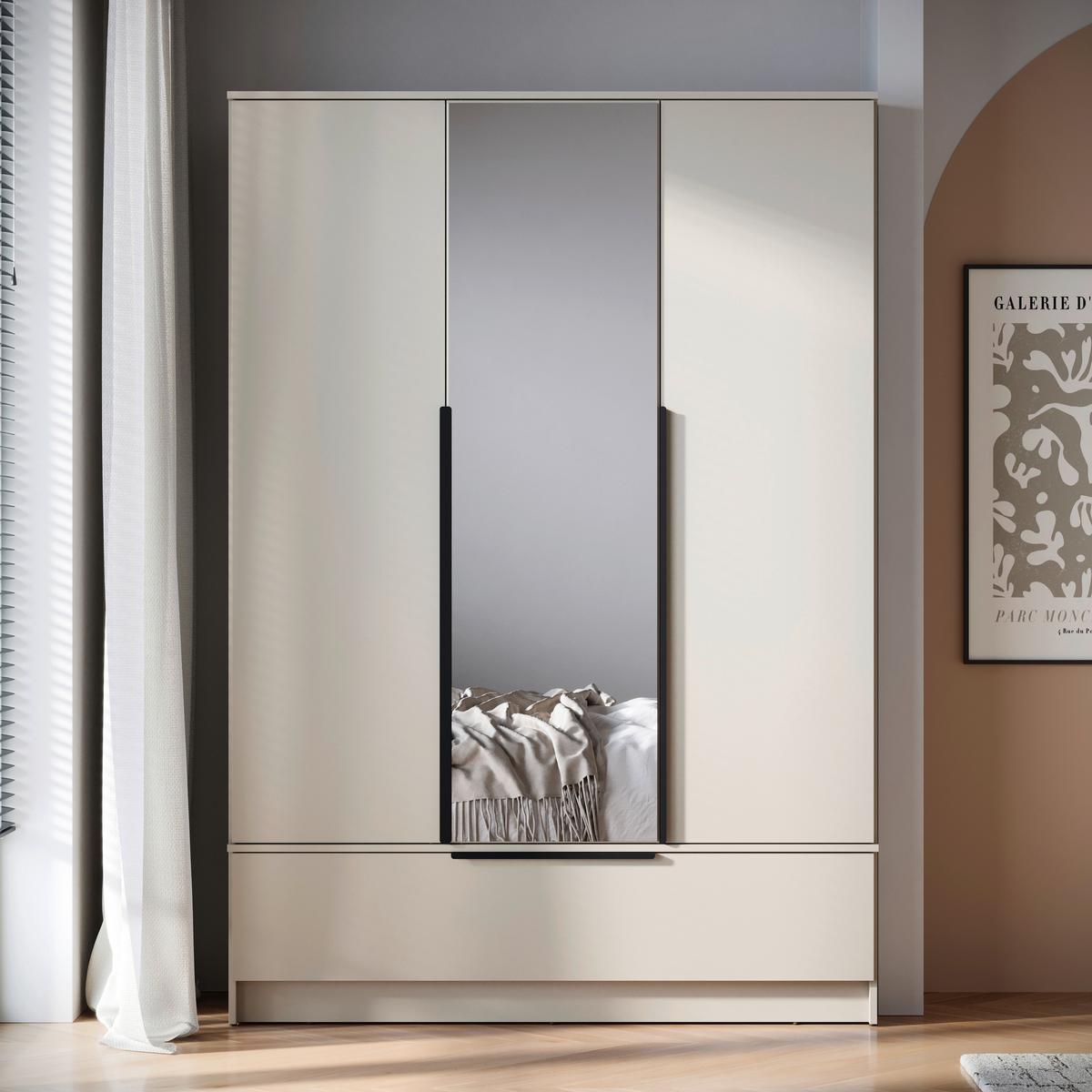 Omara Za Oblačila Spirit, Bež, Kašmir - kašmir/črna, Konvencionalno, kovina/leseni material (134,5/192,9/51cm) - P & B