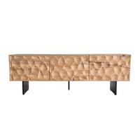 Nizka Omarica Akazie, Pravi Les - črna/barve akacije, Natur, kovina/les (160/56/37cm) - Livetastic