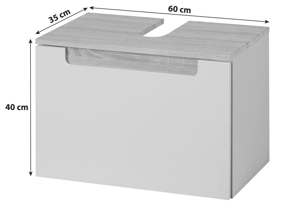 Waschbeckenunterschrank in Anthrazit/Weiss 'Siena' - Anthrazit/Weiß, MODERN, Holzwerkstoff (60/40/35cm) - Held