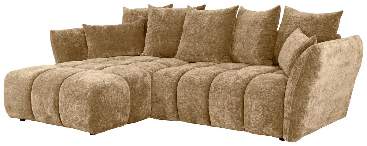 Kutna Garnitura Cammellio - svijetlo smeđa/crna, Moderno, tekstil (296/75-95/189cm) - Mömax