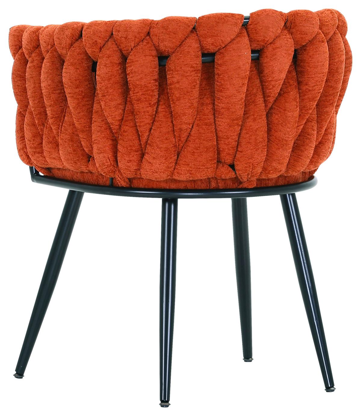 KRZESŁO Z PODŁOKIETNIKAMI WEAVY - kolor rdzawy/czarny, Design, metal/tkanina (60/78/55cm) - Landscape