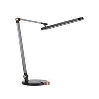 Led-svetilka Za Pisalno Mizo Rink - črna/barve aluminija, Moderno, kovina/umetna masa (37/20/40-70cm) - Mömax