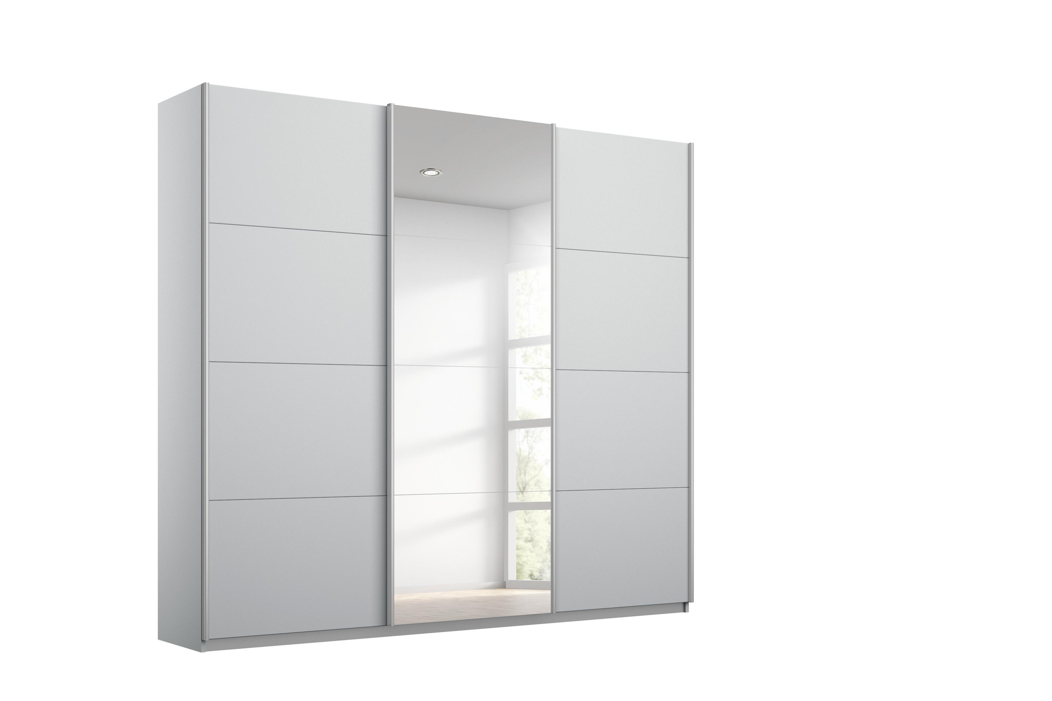 Schwebetürenschrank in Grau ca. 203x229x62cm - Alufarben/Grau, KONVENTIONELL, Glas/Holzwerkstoff (203/229/62cm) - Mömax