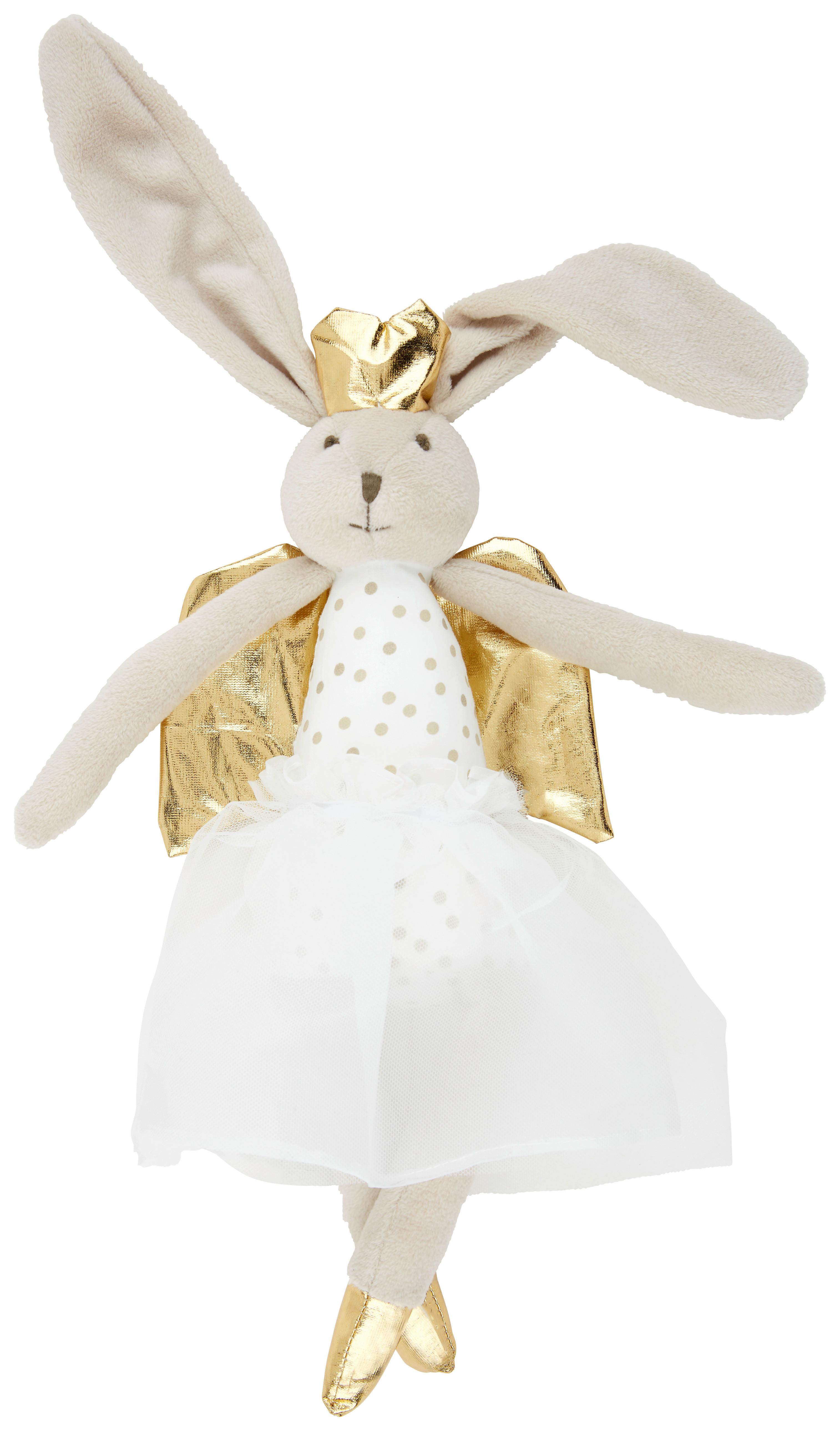 Plüschtier Angelina in Weiss/Gold ca. 36cm - Weiss, Textil (36cm) - Modern Living