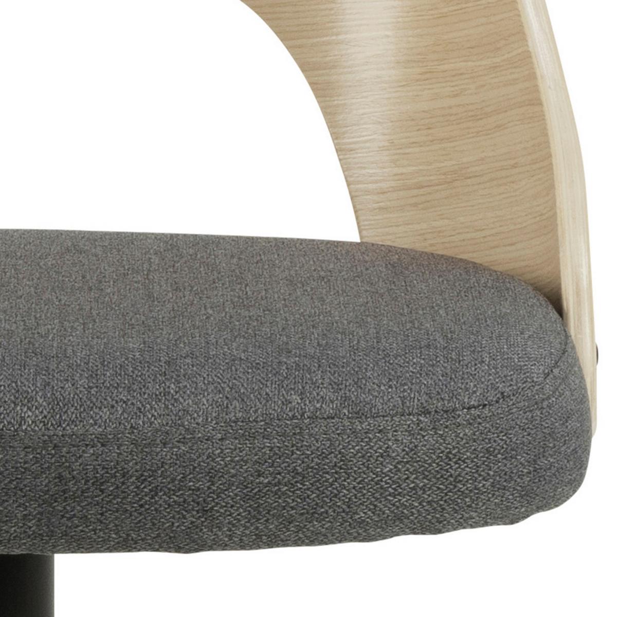 Barhocker in Dunkelgrau/Natur - Eichefarben/Dunkelgrau, Design, Holz/Textil (47/113/51cm) - Mömax
