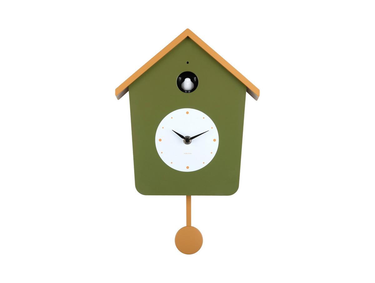 ZEGAR ŚCIENNY CUCKOO LIGHT - koralowiec/leśny, Basics, tworzywo sztuczne (23/10.5/26cm) - Karlsson