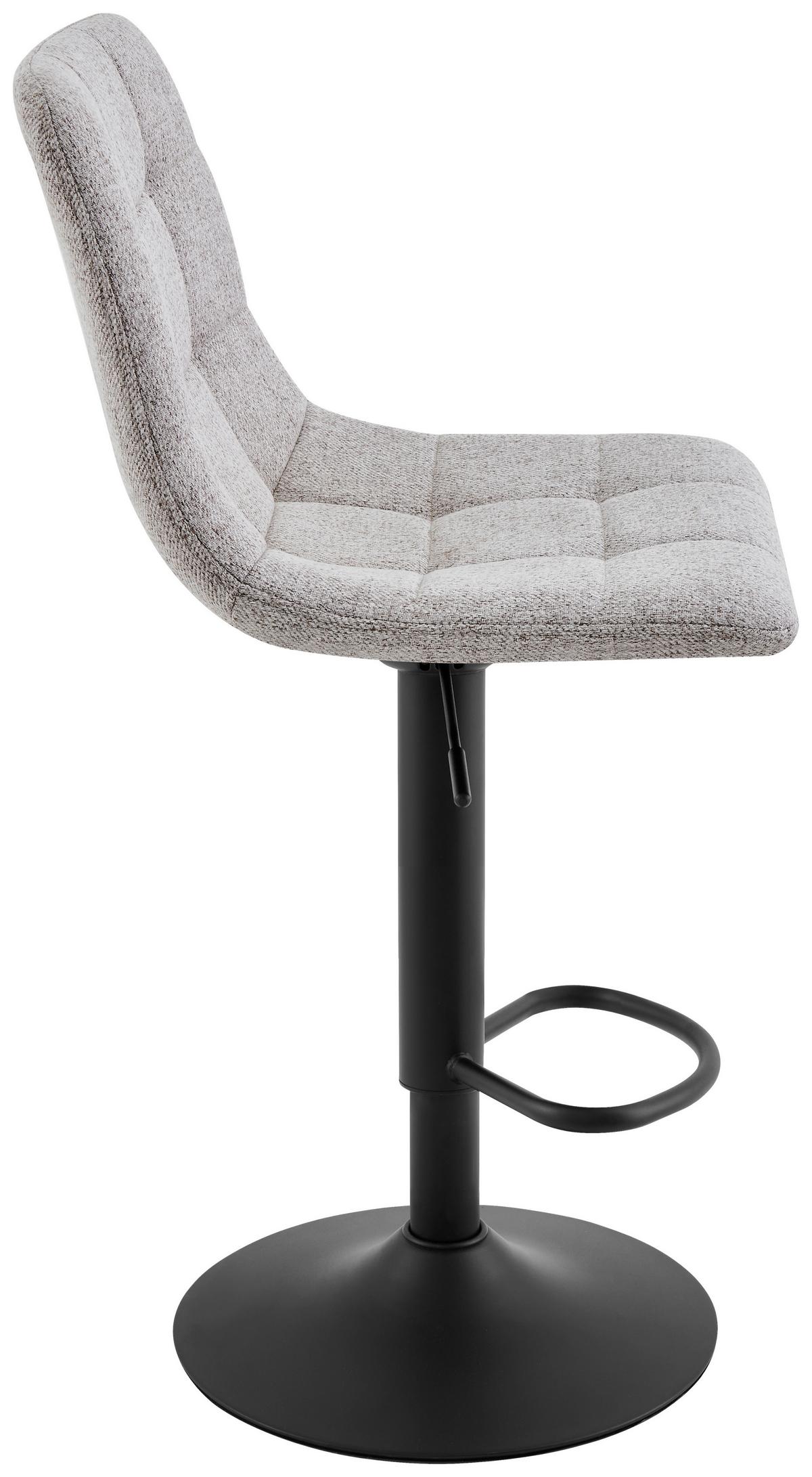 STOŁEK BAROWY JEFF -EXKLUSIV- - czarny/taupe, Design, metal/tkanina (43/90-112/47cm) - Stylife