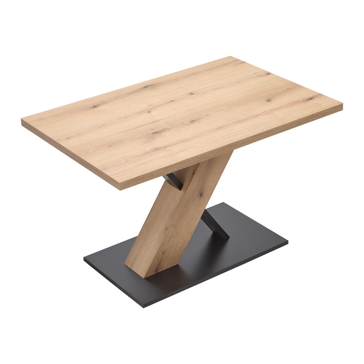 Esstisch Kassel Schwarz/Eichefarben - Eichefarben/Schwarz, MODERN, Holzwerkstoff (120/80/76cm) - Based