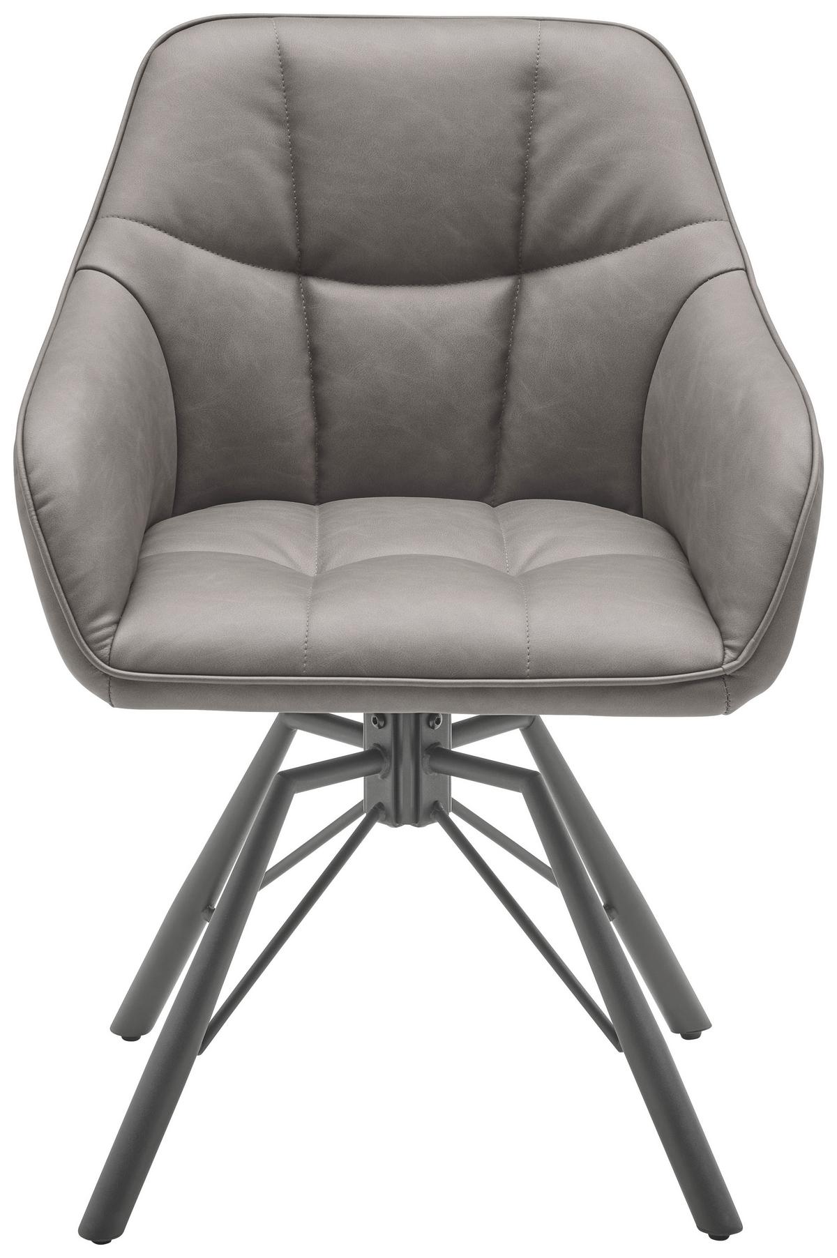 KRZESŁO Z PODŁOKIETNIKAMI ELLA - czarny/szary, Lifestyle, metal/tkanina (58.5/82.5/54.5cm) - MID.YOU