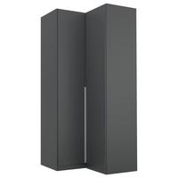 Kutni Ormar Za Odjeću Alabama - siva/boje aluminija, Moderno, drvni materijal (100/229/102cm) - Modern Living