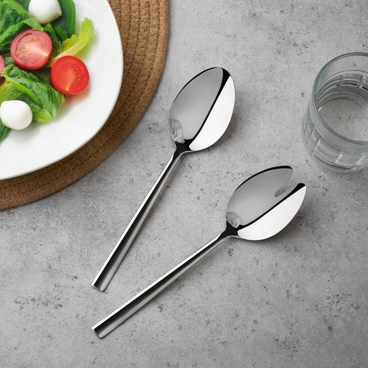 Tacâmuri pentru salată 2/1 Kiki - culoare inox, Romantik / Landhaus, metal - Mömax