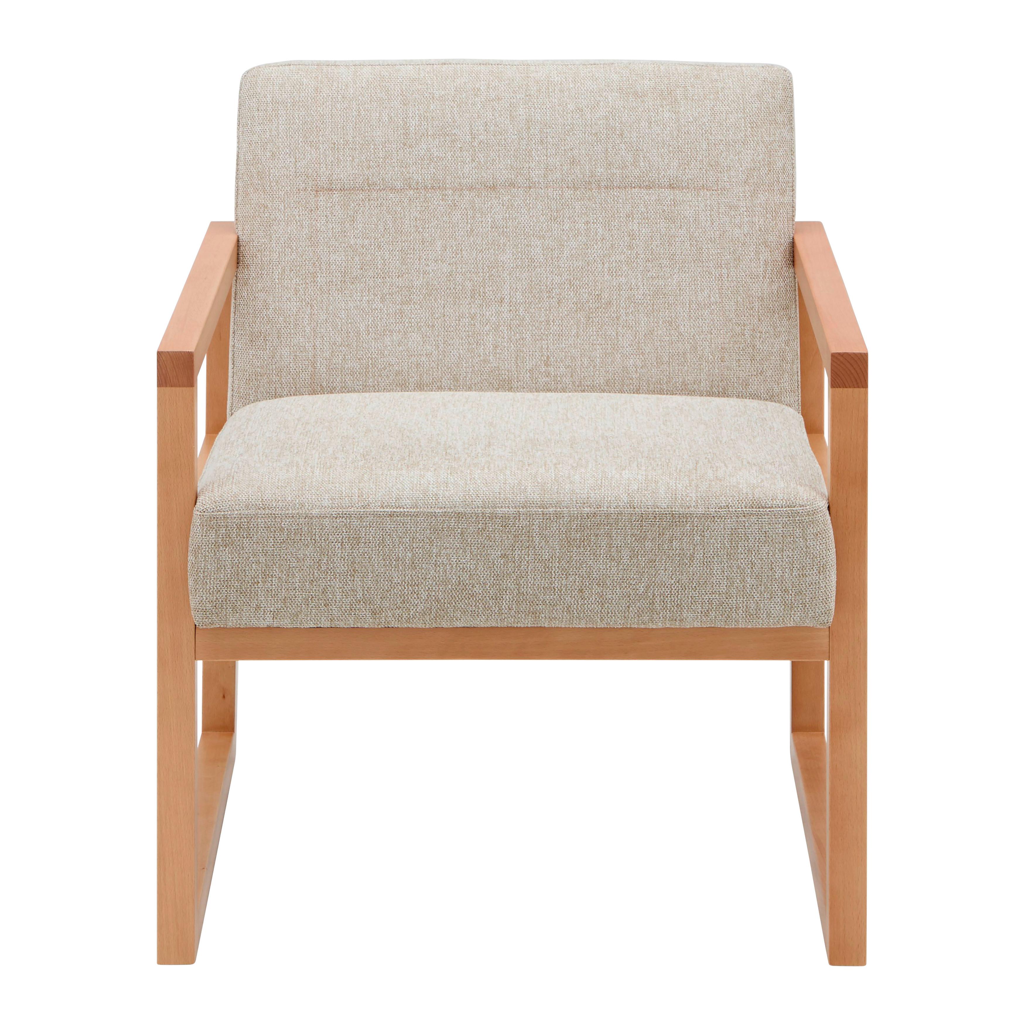 FÅTÖLJ MALMÖ - ljusgrå/naturfärgad, Modern, trä/textil (65/75/69cm) - Mömax
