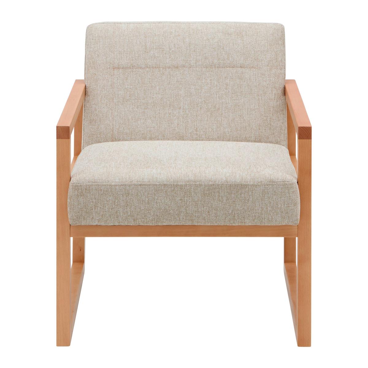 Sessel Malmö Hellgrau - Hellgrau/Naturfarben, MODERN, Holz/Textil (65/75/69cm) - Mömax