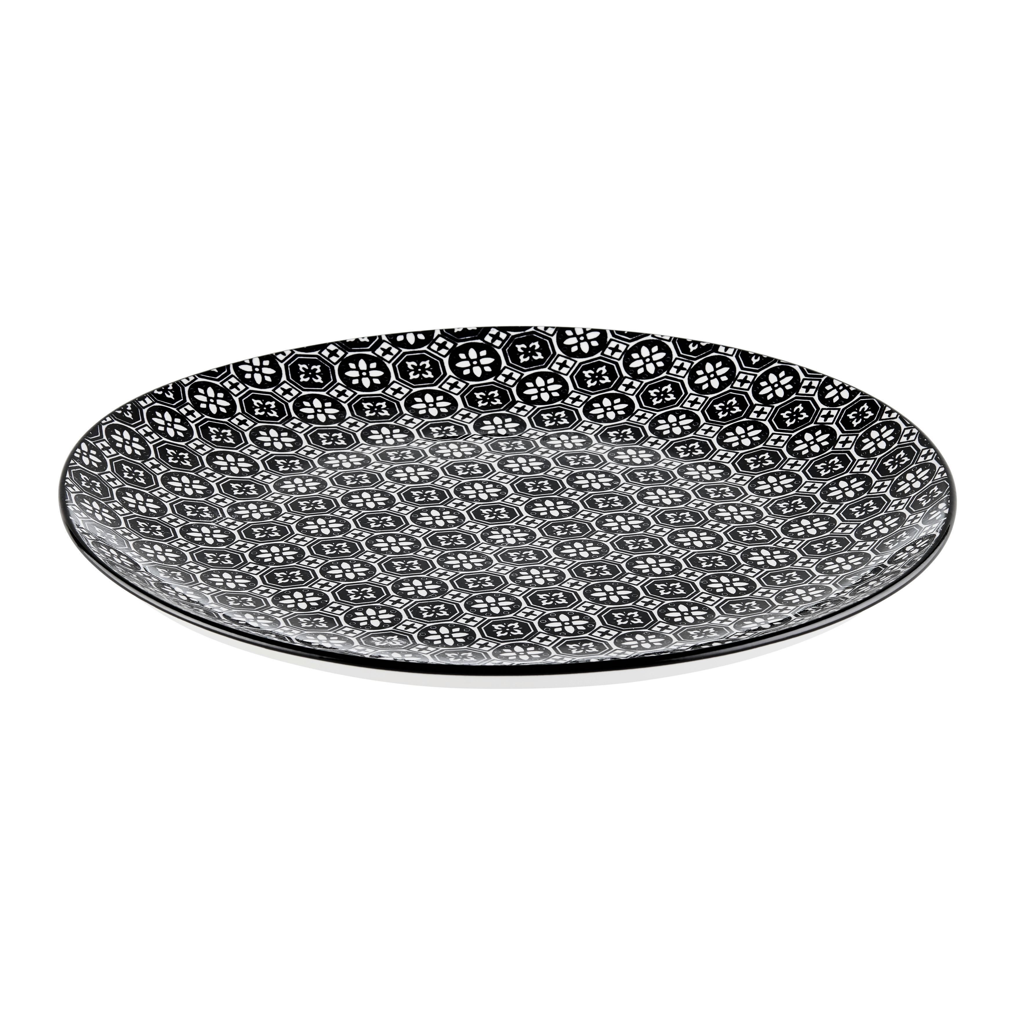Speiseteller Shiva Schwarz/Weiß - Schwarz/Weiß, LIFESTYLE, Keramik (27/2,5cm) - Mömax