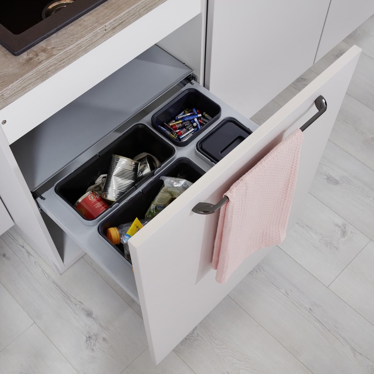 Einbauküche Touch Seidengrau - Hellgrau, KONVENTIONELL (153,2/260cm) - Nobilia