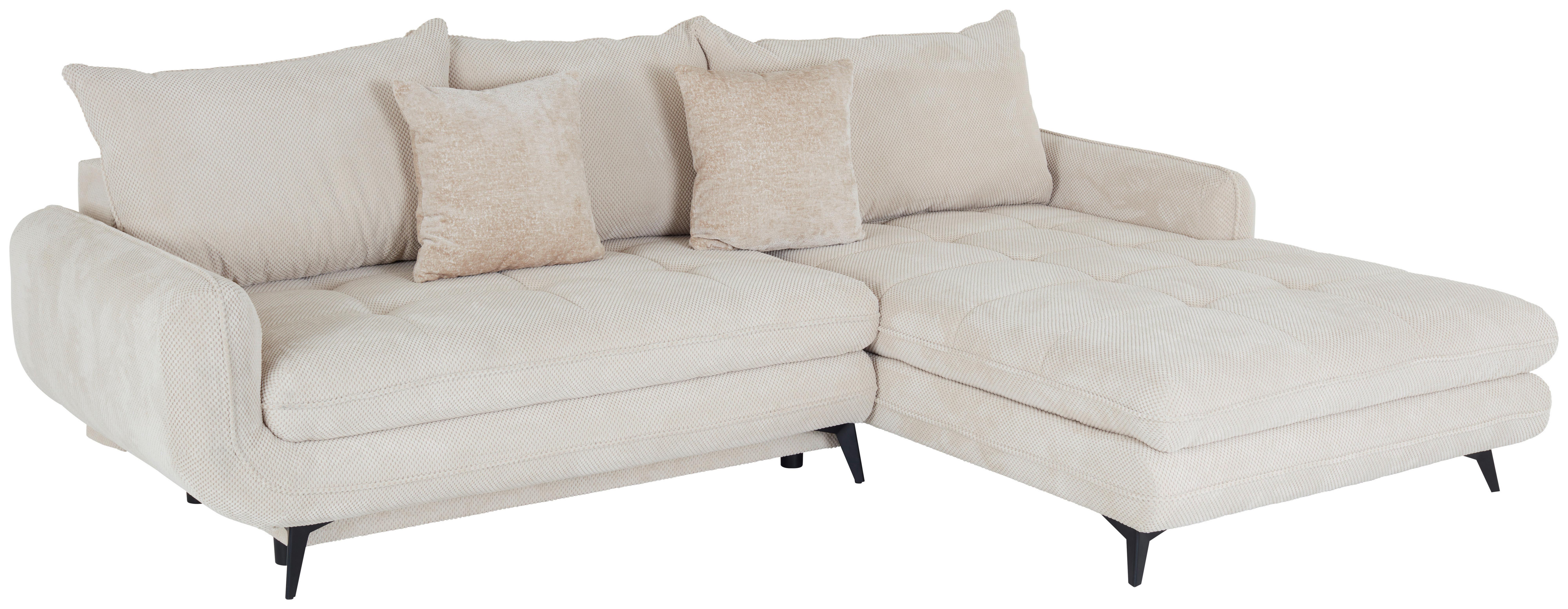 Kutna Garnitura Wave - bež/crna, Moderno, tekstil/metal (266/189cm) - Modern Living
