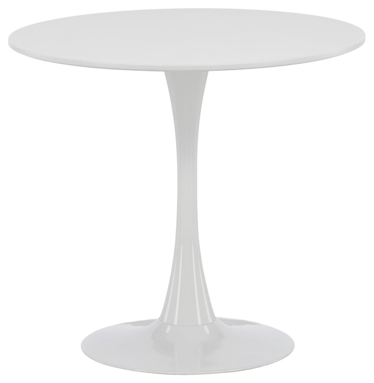 Esstisch Hamden Ø ca. 80 cm Weiß - Hellgrau/Weiß, Design, Holzwerkstoff/Metall (80/80/75cm) - Livetastic