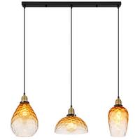 Hängeleuchte Salvy Messingfarben max. 60 Watt - Klar/Messingfarben, Konventionell, Glas/Metall (91/25/120cm) - Globo