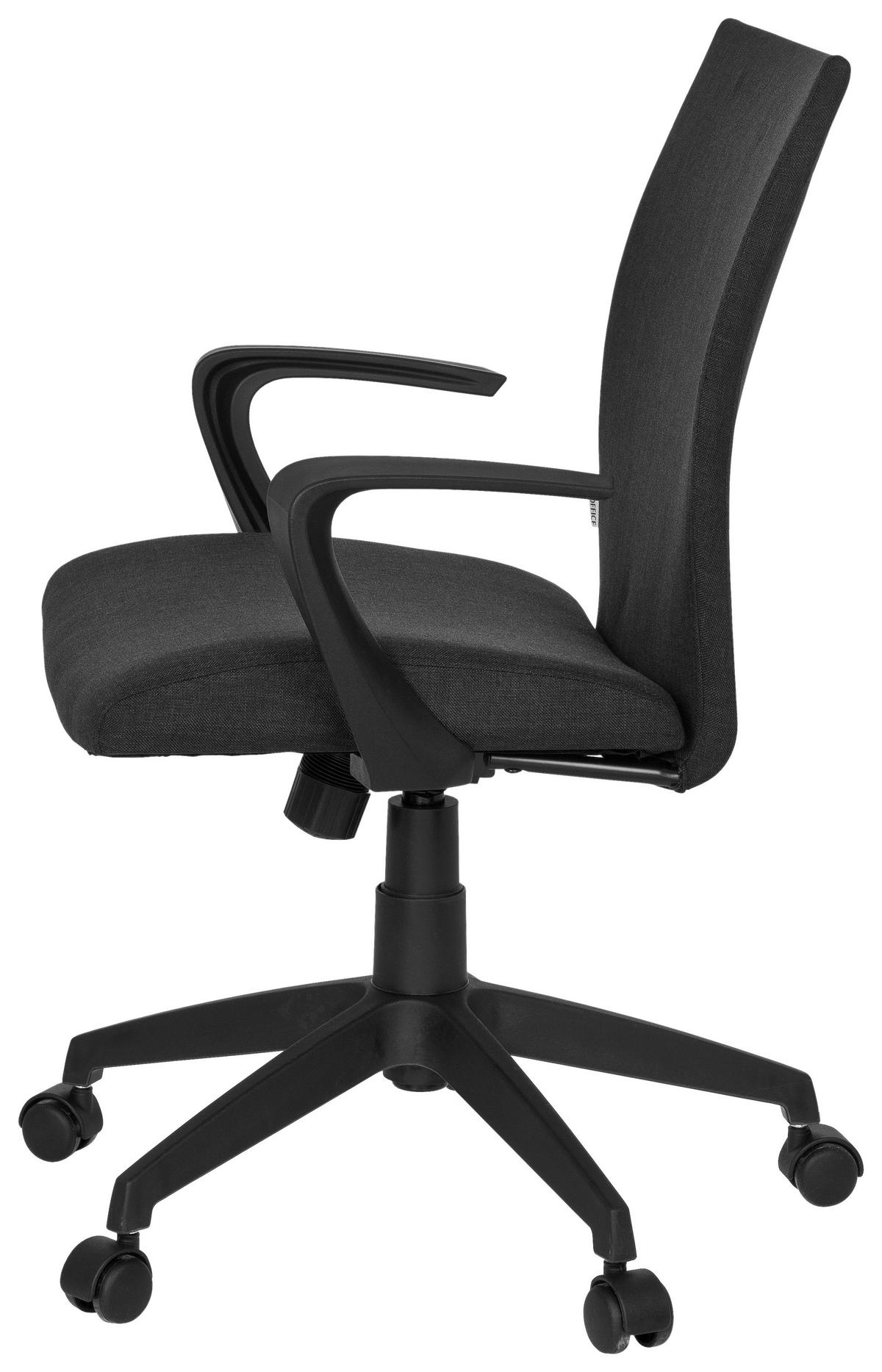 Drehstuhl Soft Schwarz ca. 54x104x44cm - Schwarz, MODERN, Kunststoff/Textil (54/104/44cm) - MID.YOU