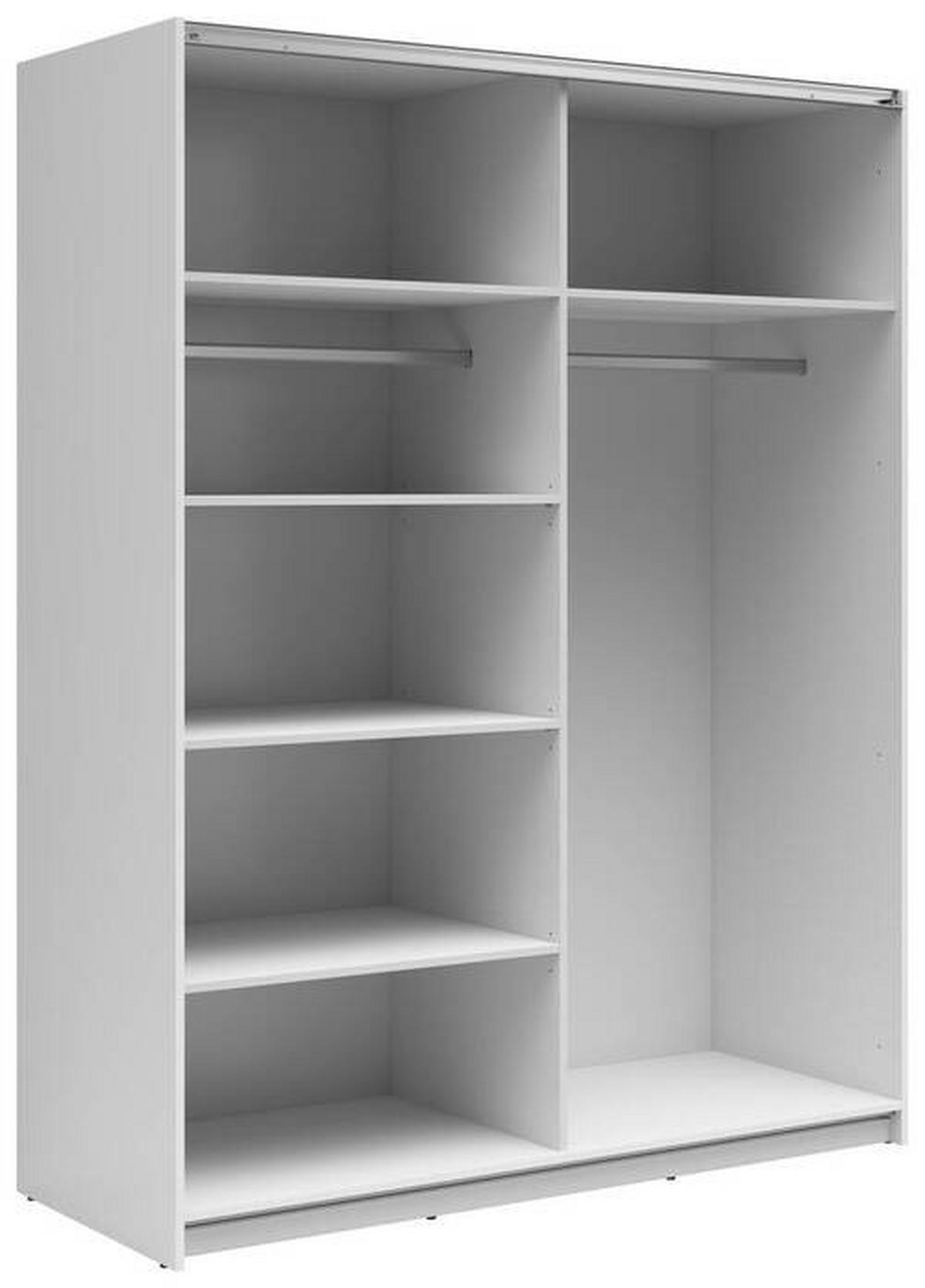 Ormar S Kliznim Vratima Tetrix - bijela visoki sjaj/antracit, Moderno, drvni materijal/metal (153,5/195,5/60cm) - Modern Living