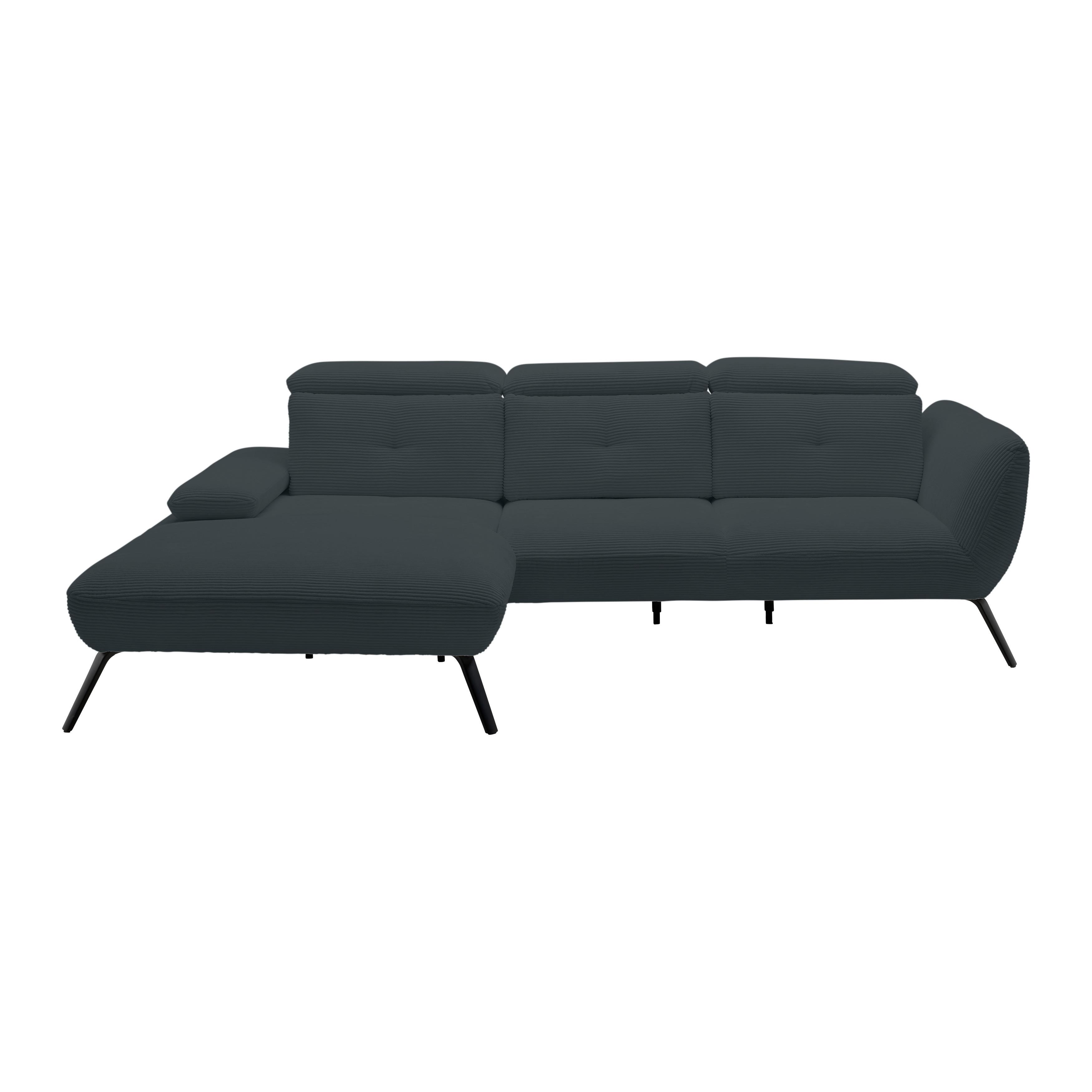 Wohnlandschaft Seattle Schwarz - Schwarz/Weiß, MODERN, Holzwerkstoff/Textil (196/301cm) - Premium Living