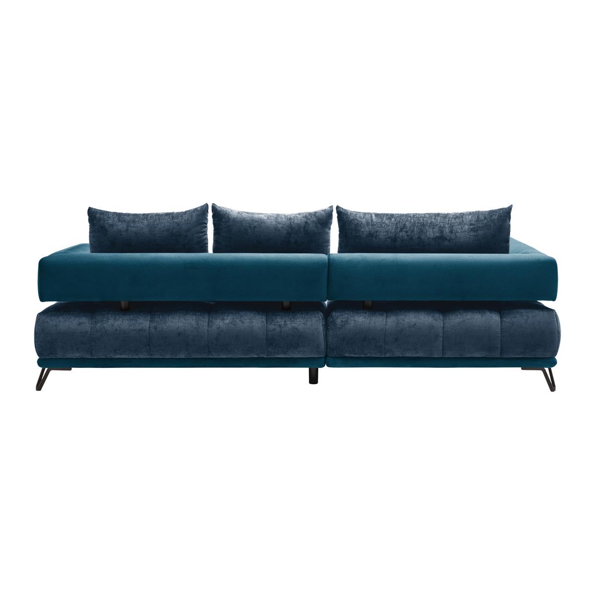 Ecksofa Morgan Royalblau - Royalblau/Schwarz, MODERN, Textil/Metall (184/67-87/262cm) - Mömax