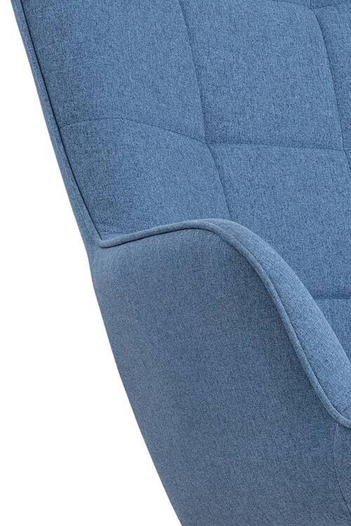 Schaukelsessel Richie Blau, Webstoff - Blau/Buchefarben, MODERN, Holz/Textil (72/92/92cm) - MID.YOU