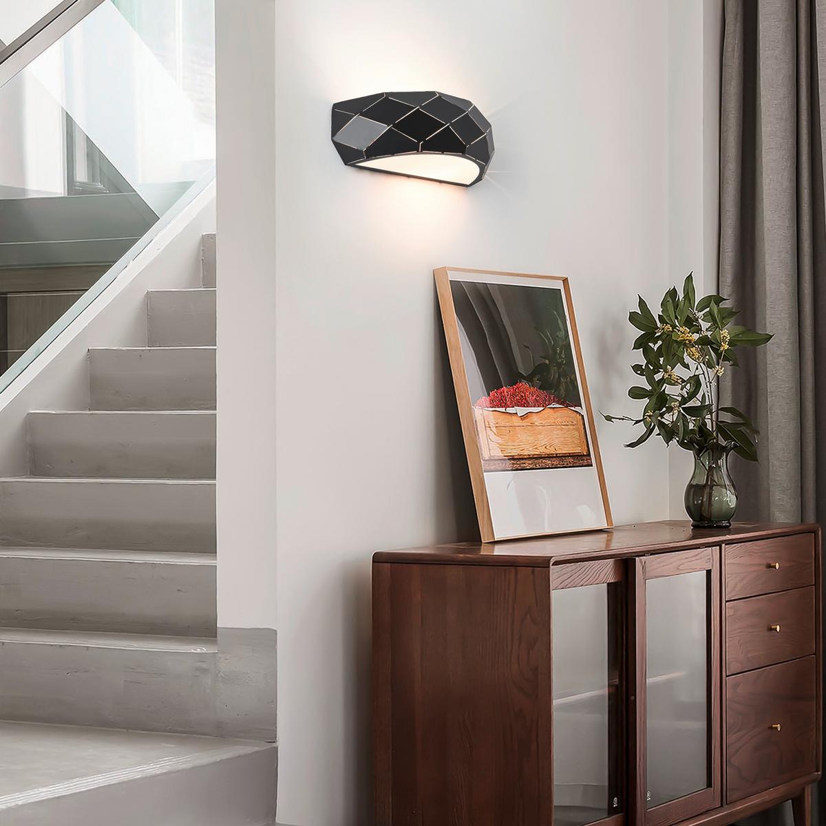 WANDLEUCHTE LP-8069/1W BK _REUS - Schwarz, Design, Metall (36/10.5/13cm)