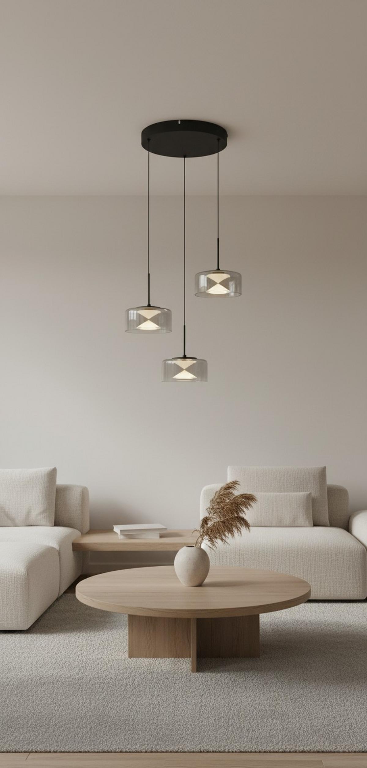 LAMPA WISZĄCA LISSI - przejrzysty/czarny, Design, tworzywo sztuczne/metal (40/150cm) - Collet's Monde