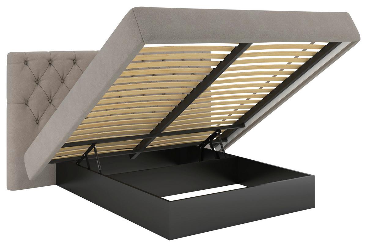 Polsterbett Pedro D Beige ca. 140x200cm - Beige/Schwarz, MODERN, Holz/Holzwerkstoff (140/200cm) - Mömax