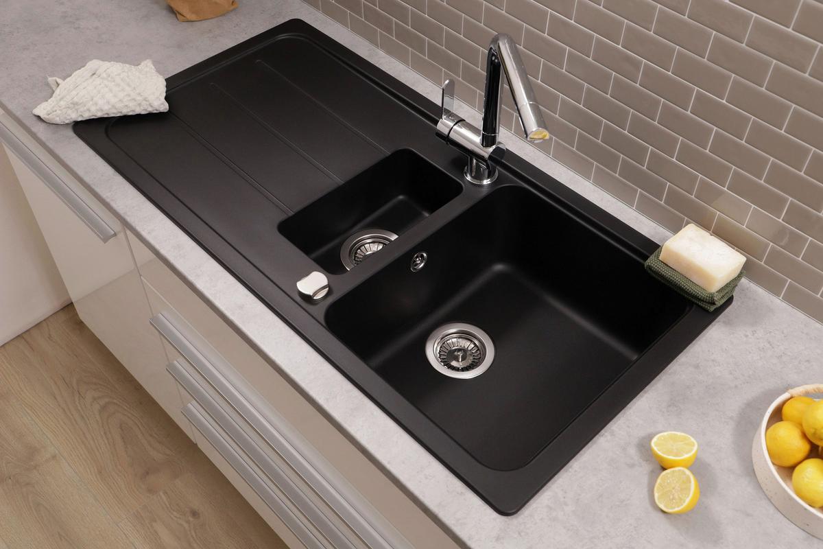 Pomivalno Korito Austin, 100x50cm - črna, Design, kamen (100/20/50cm) - Respekta