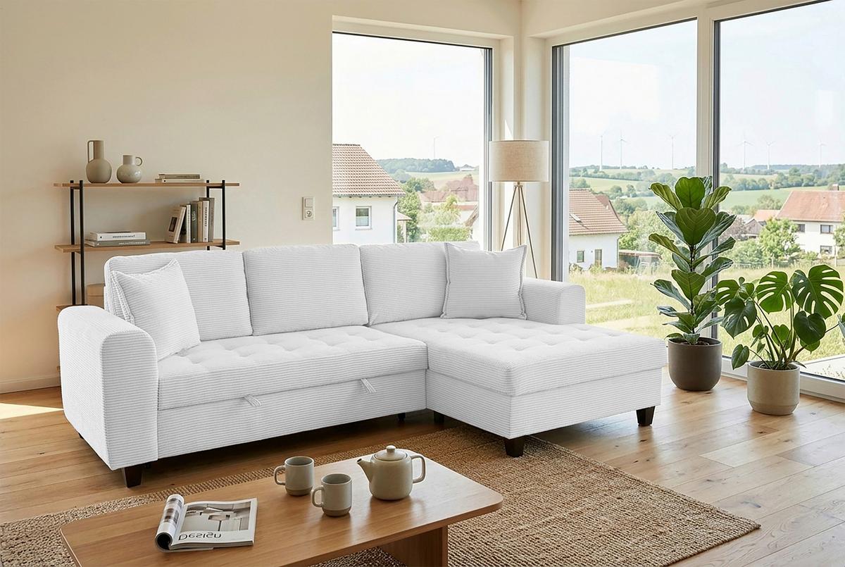 Kutna Garnitura Moritz - srebrne boje, Trend, tekstil (265/155cm) - Modern Living