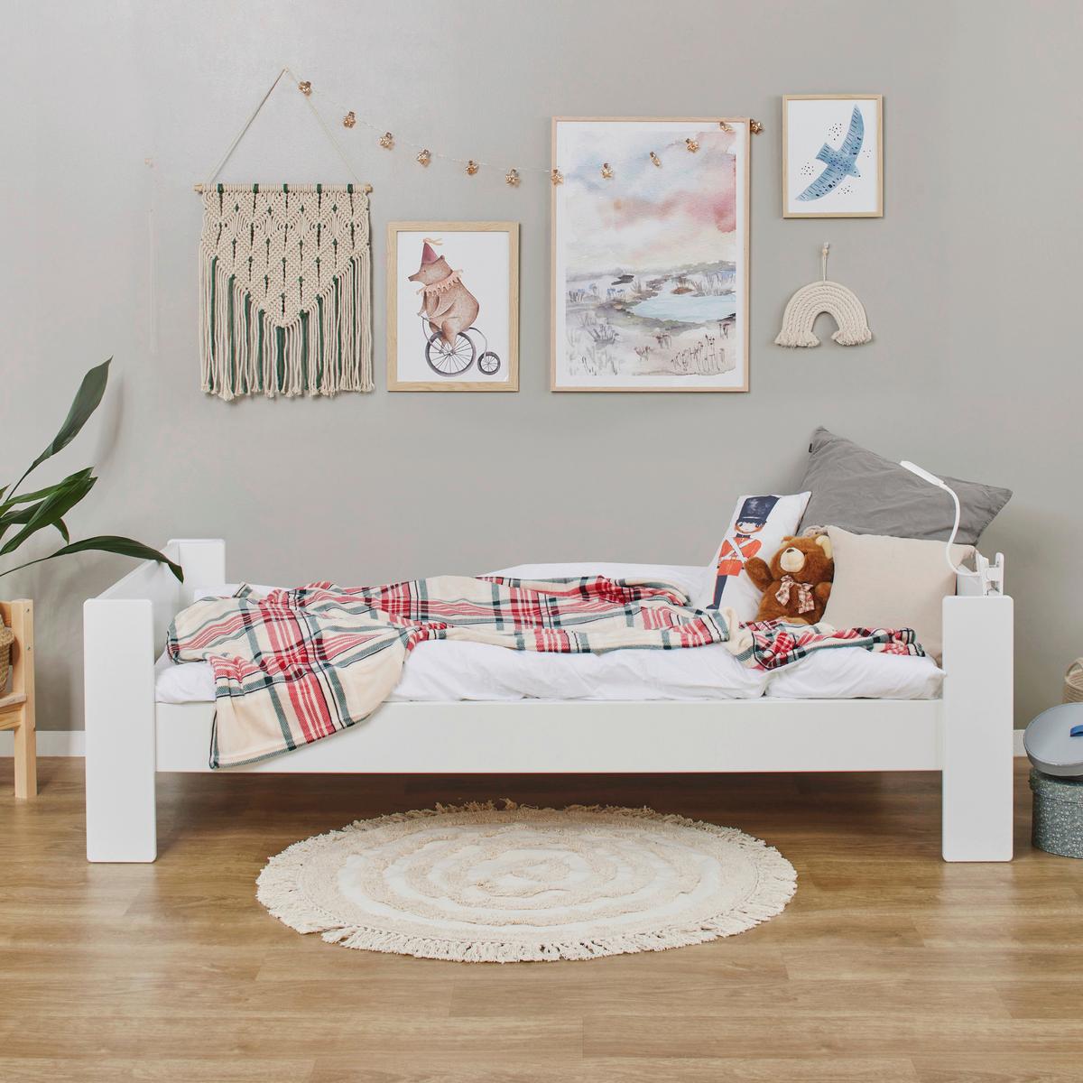 Kinder-/Juniorbett Weiß ca. 90x200 cm - Naturfarben/Weiß, MODERN, Holz/Holzwerkstoff (90/200cm) - MID.YOU