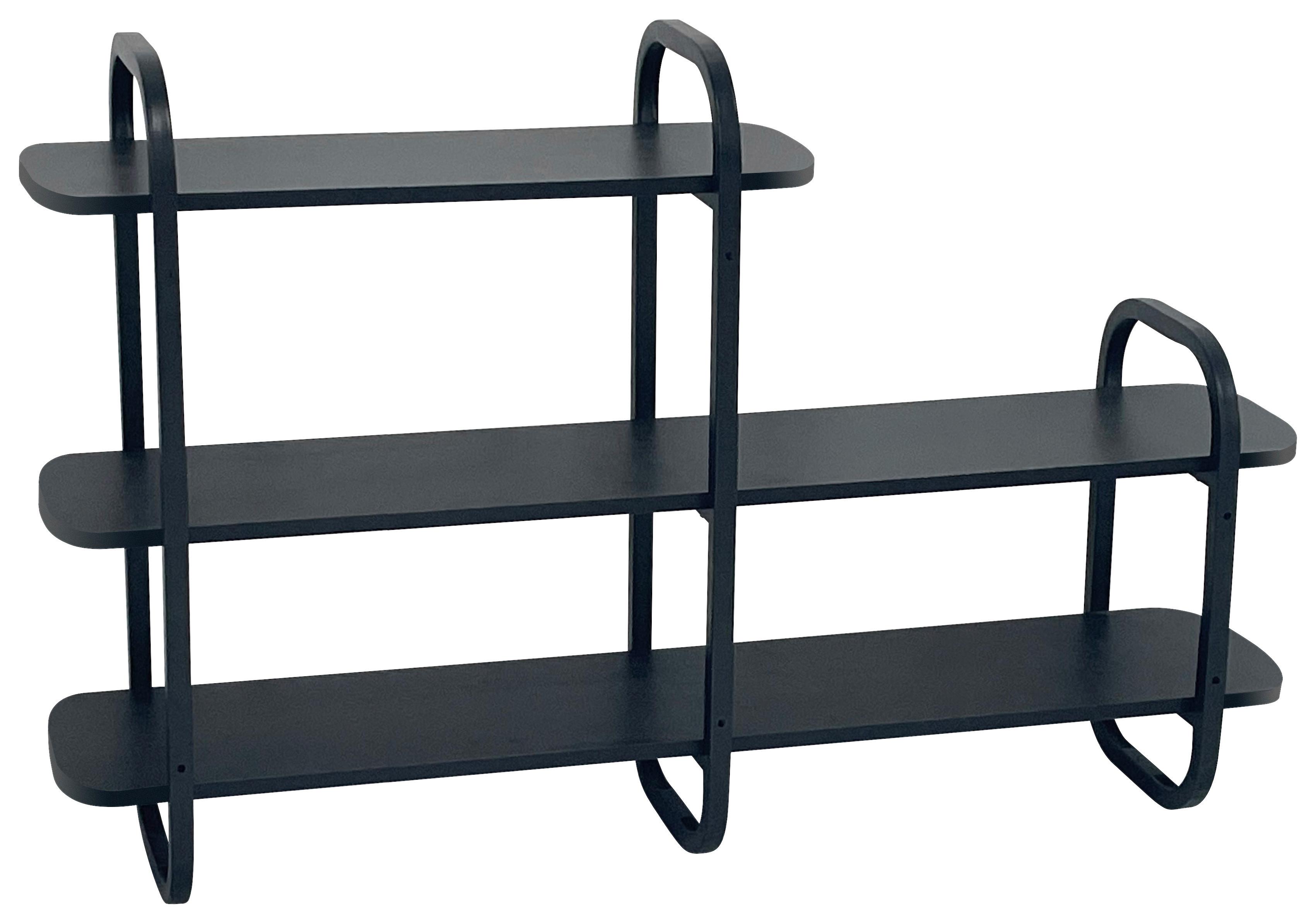 Polc Bend - fekete, Modern, faalapú anyag/fém (115/72/27cm) - Mömax