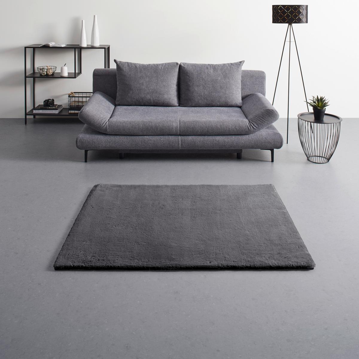 Kunstfell Caroline 4 Dunkelgrau ca. 200x290cm - Dunkelgrau, MODERN, Textil (200/290cm) - Mömax