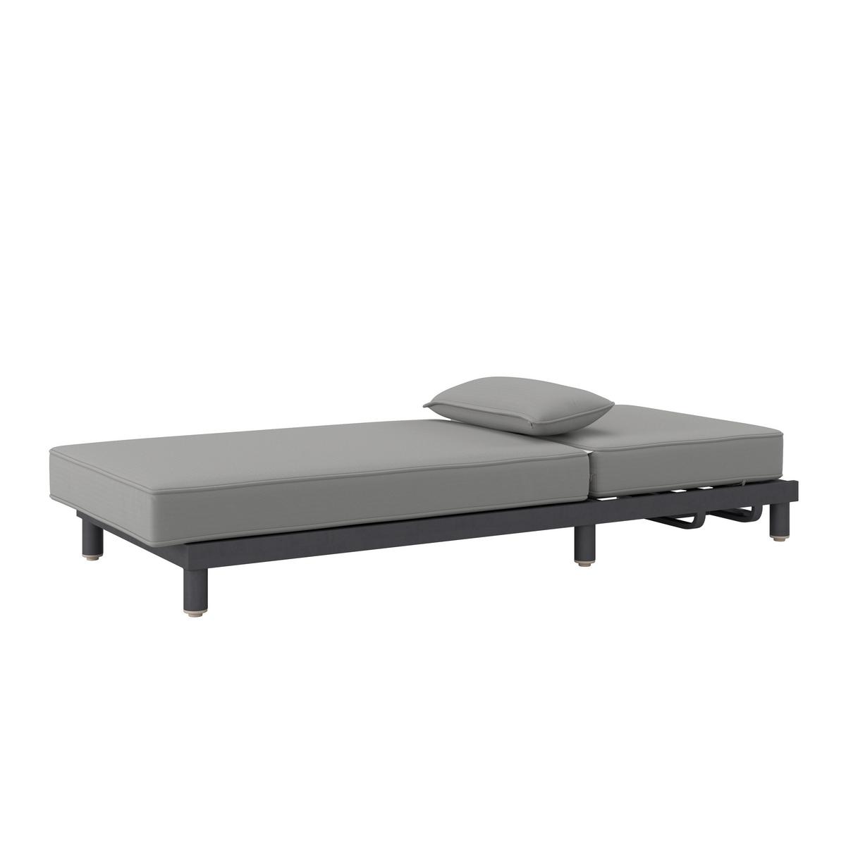Vrtni Ležalnik Marina, Siva - siva, Moderno, kovina/tekstil (195/30/84cm) - Bessagi Garden