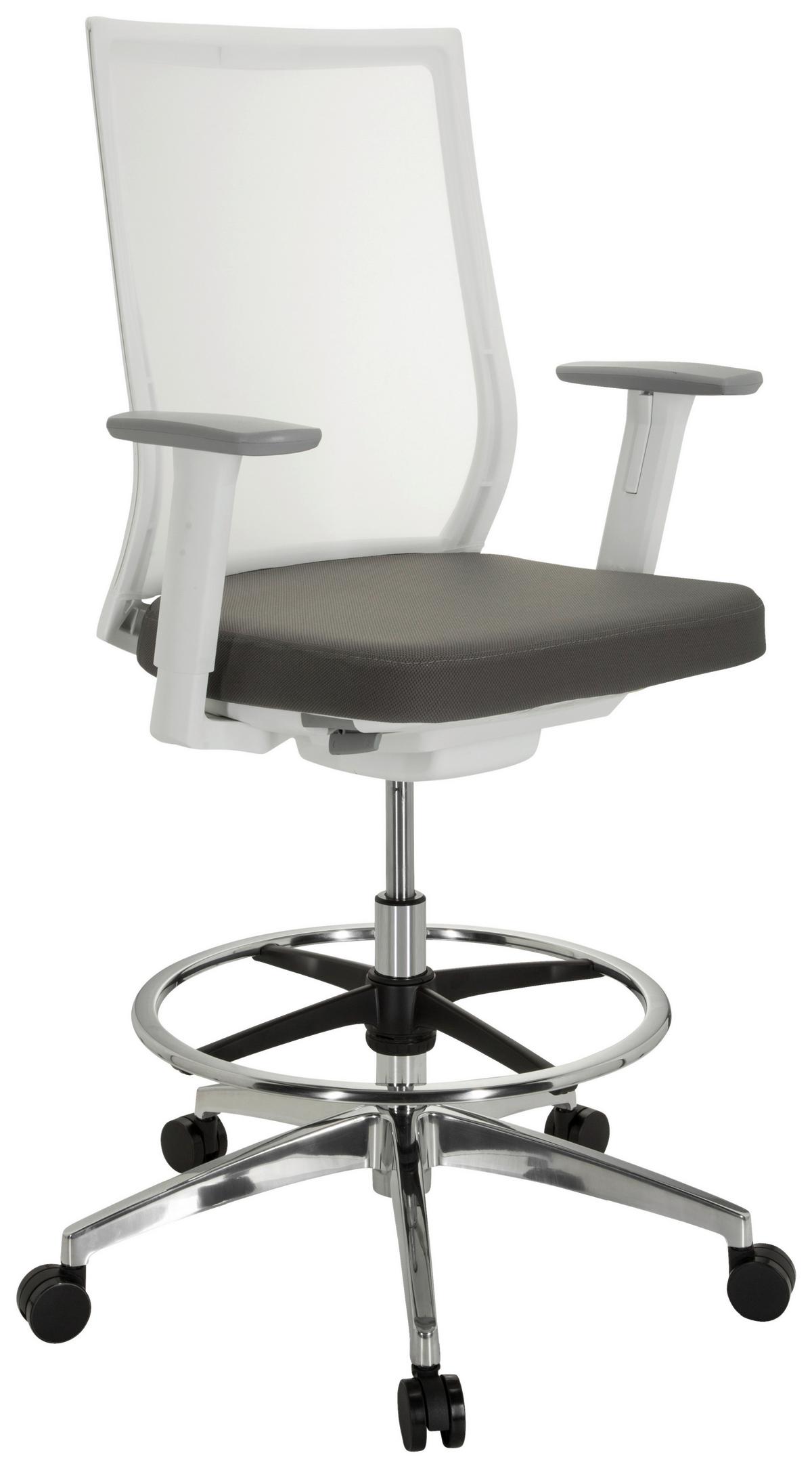 Pisarniški Stol Aspen Work W, Bela, Siva - srebrne barve/siva, Basics, kovina/umetna masa (62/112/57cm) - MID.YOU