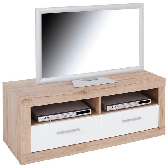 Element Tv Malta - alb/culoare lemn stejar, Modern, lemn (128/50/42cm)