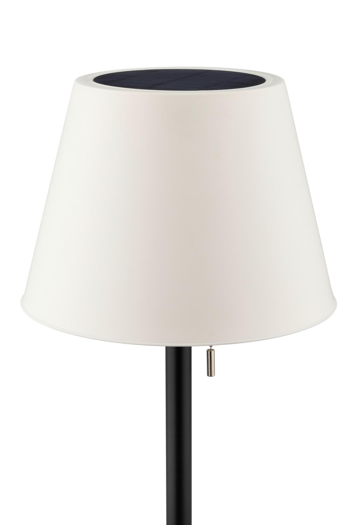 Solarleuchte Steh Schwarz/Weiß max. 0,6 Watt - Schwarz/Weiß, ROMANTIK / LANDHAUS, Kunststoff/Metall (22/137cm) - Mömax