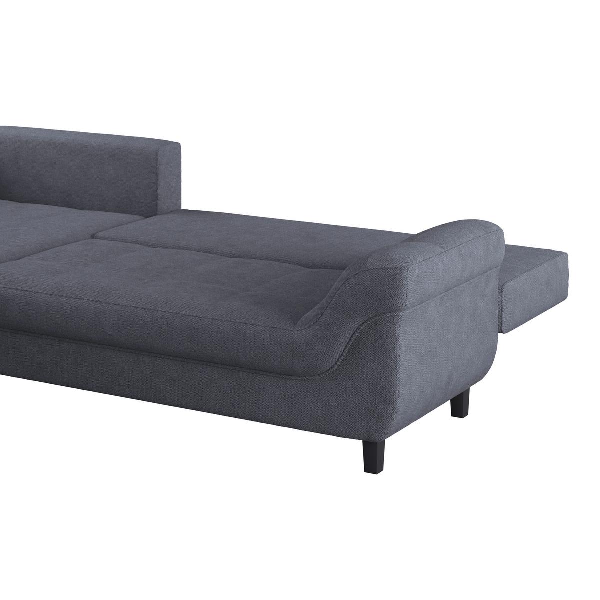 Kutna Garnitura Mendoza - crna/antracit, Design, tekstil/drvo (197/309cm) - Modern Living