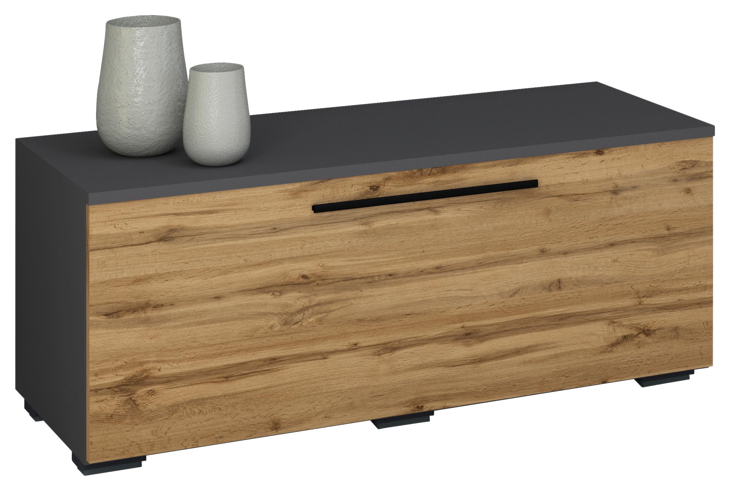Nizka Omarica Arila, Hrast, Siva - črna/barve aluminija, Moderno, kovina/umetna masa (95/39/40cm) - MID.YOU