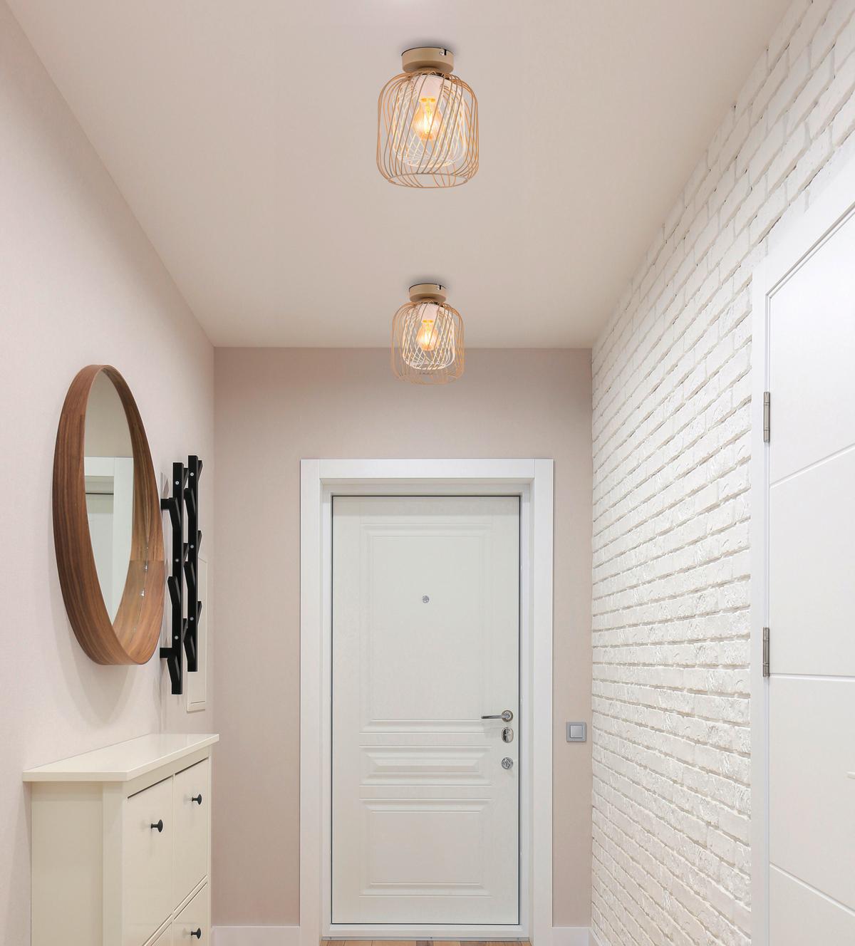 DECKENLEUCHTE 15749D DICHTI - blanc/couleur sable, Basics, métal (18/24,5cm) - Globo