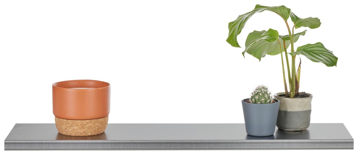 Wandboard in Edelstahlfarben - Edelstahlfarben, MODERN, Holzwerkstoff (60/1,8/15cm) - Premium Living