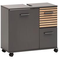 Omarica Za Pod Umivalnik Katta, Antracit, Barva Hrasta - črna/barve hrasta, Moderno, kovina/umetna masa (65,1/60/32cm) - Stylife