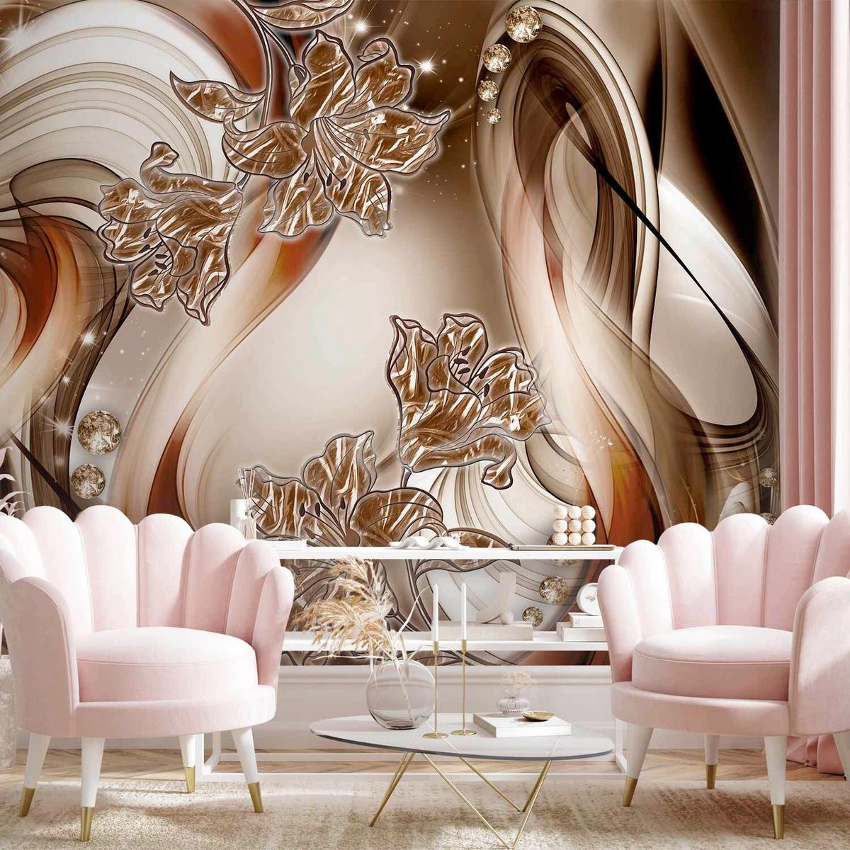 Fototapeta Brown Symphony, 100x70cm - bež/rjava, Trendi, tekstil (100/70cm) - artgeist