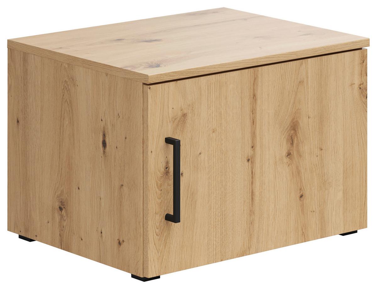 Aufsatzschrank Multistauraum Eiche Artisan - Schwarz/Eiche Artisan, Modern, Holzwerkstoff/Kunststoff (50/35/40cm) - Premium Living