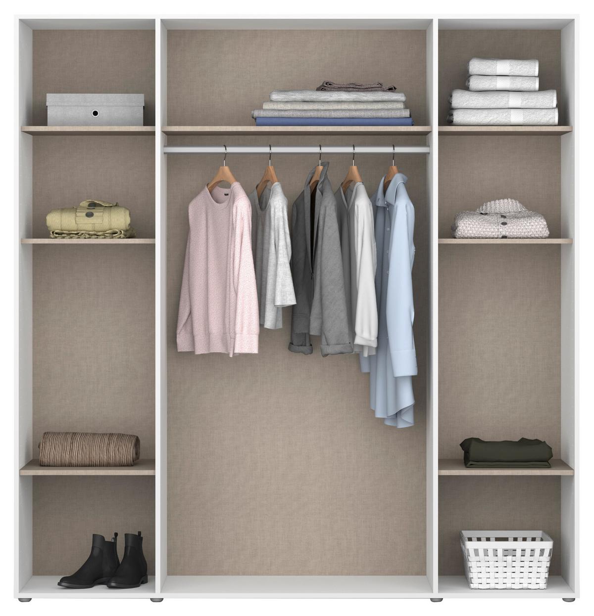 Ormar S Klasičnim Vratima Voyager - bijela/siva, Moderno, drvni materijal/plastika (187/194/53cm) - Modern Living