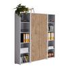 Aktenschrank Office Edition Sw Set 3 Grau/Eichefarben - Eichefarben/Grau, MODERN, Holzwerkstoff (173/186/33cm) - MID.YOU