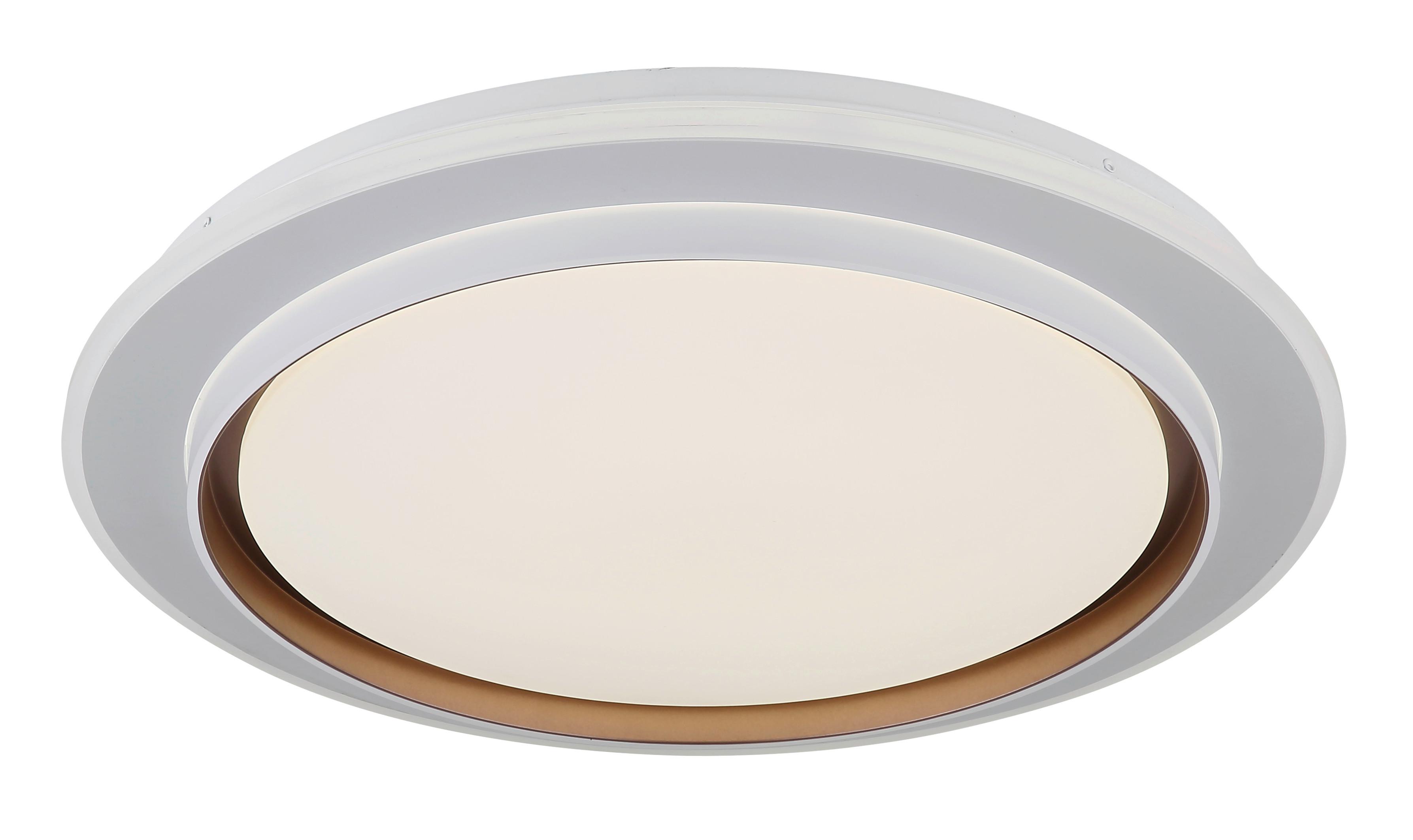 Led Stropna Svjetiljka Janice - bijela/opalna, Design, metal/plastika (49/7cm) - Globo