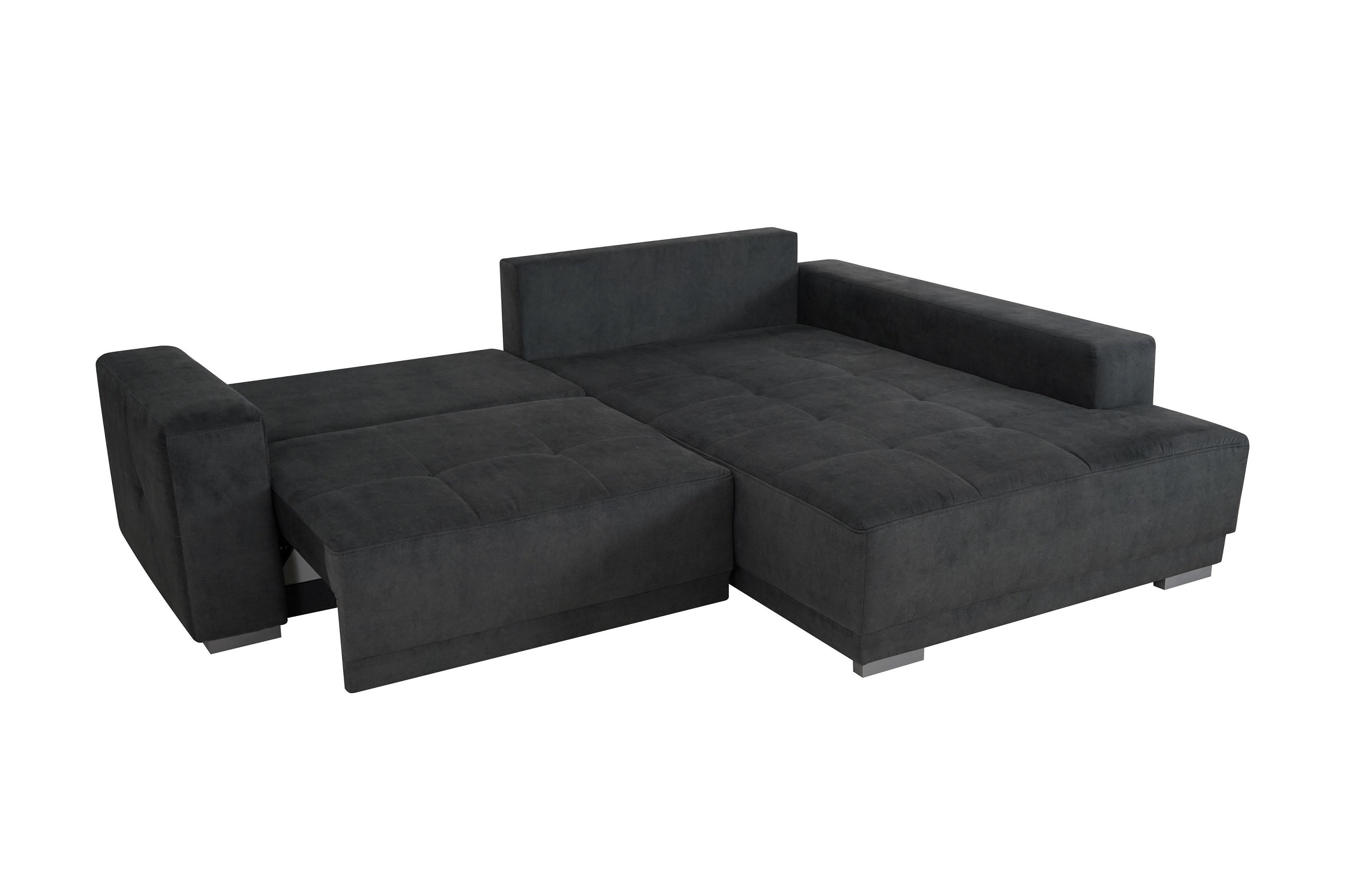 Sarokkanapé Rocky Mini - sötétszürke, Design, textil (259/89/195cm) - Mömax